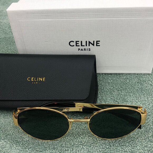 Celine Triomphe Gold Metal Sunglasses - Picture 2 of 6